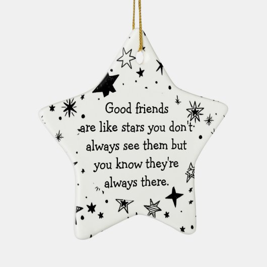 グッドフレンズのようなスター引用文 セラミックオーナメント (右)