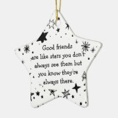 グッドフレンズのようなスター引用文 セラミックオーナメント (左)