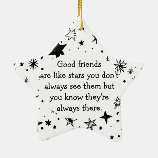 グッドフレンズのようなスター引用文 セラミックオーナメント (裏面)
