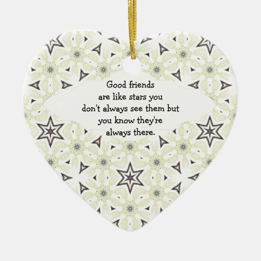グッドフレンズのようなスター引用文 セラミックオーナメント (正面)