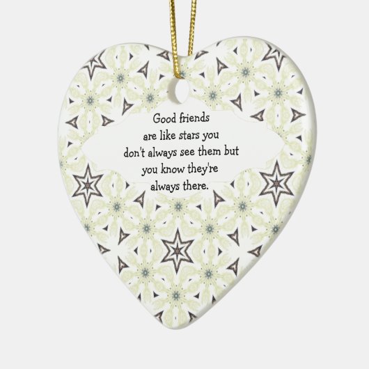 グッドフレンズのようなスター引用文 セラミックオーナメント (左)