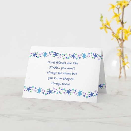 グッドフレンズはスター感動的引用文 カード (黄色い花)
