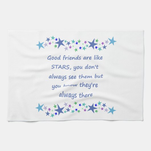 グッドフレンズはスター感動的引用文 キッチンタオル (横)