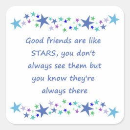 グッドフレンズはスター感動的引用文 スクエアシール