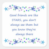 グッドフレンズはスター感動的引用文 スクエアシール (正面)