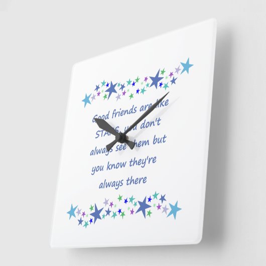 グッドフレンズはスター感動的引用文 スクエア壁時計 (傾斜)