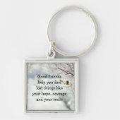 グッドフレンズ友情引用文かわいいバードアート キーホルダー (正面)