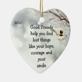 グッドフレンズ友情引用文かわいいバードアート セラミックオーナメント (右)