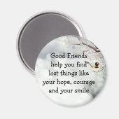 グッドフレンズ友情引用文かわいいバードアート マグネット (正面/裏面)