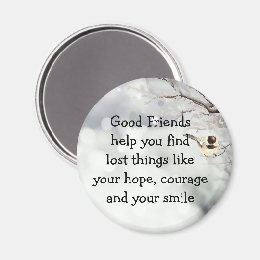 グッドフレンズ友情引用文かわいいバードアート マグネット (正面/裏面)