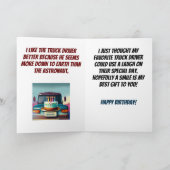 グッドフレンドトラックドライバーおもしろい誕生日 カード (内部)