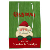 グッドボーイサンタカスタムクリスマス ミディアムペーパーバッグ (裏面)