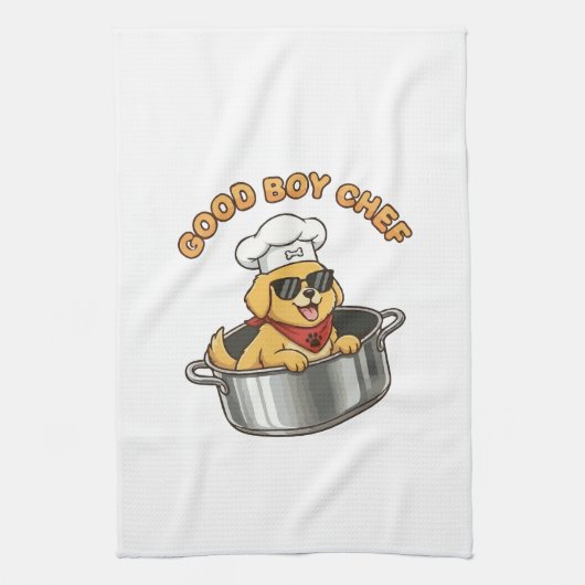 グッドボーイシェフの料理犬 キッチンタオル (縦)