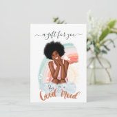 グッドムード黒人女性ギフト証明書 (スタンド正面)