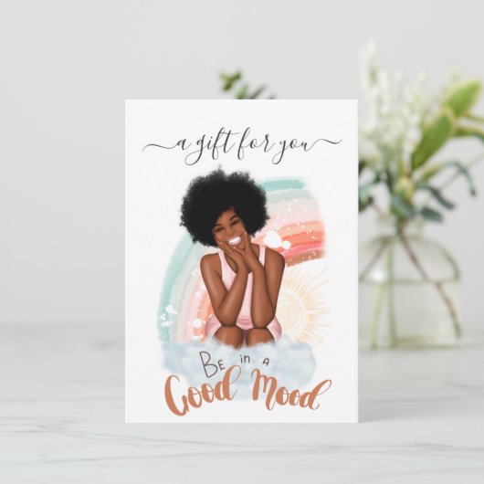 グッドムード黒人女性ギフト証明書 (スタンド正面)