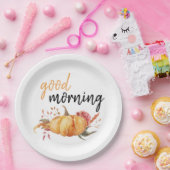 グッドモダンモーニングカボチャ引用文 ペーパープレート (パーティー)