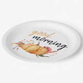 グッドモダンモーニングカボチャ引用文 ペーパープレート (アングル)