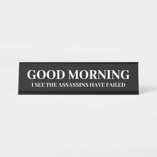 グッドモーニングおもしろいの暗殺者が失敗 デスクネームプレート (正面)
