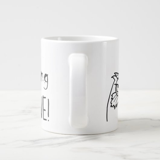 グッドモーニングおもしろい引用文 ジャンボコーヒーマグカップ (裏面)