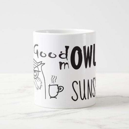 グッドモーニングおもしろい引用文 ジャンボコーヒーマグカップ (正面)