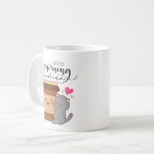 グッドモーニングかわいい猫&コーヒーかわいい コーヒーマグカップ (正面左)