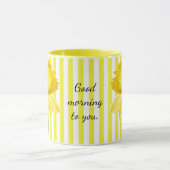 グッドモーニングイエローダフォディル花の写真 マグカップ (中央)