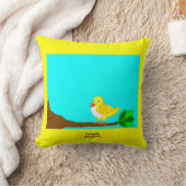 グッドモーニングイエローバードスクエア装飾用クッション クッション (ブランケット)