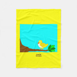 グッドモーニングイエローバードスモールフリースブランケット フリースブランケット
