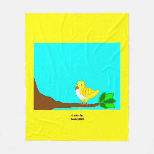 グッドモーニングイエローバードミディアムフリースブランケット フリースブランケット (正面)