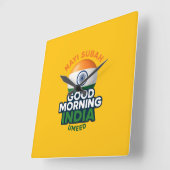 グッドモーニングインド、ナイスバ、梅田 スクエア壁時計 (傾斜)