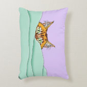 グッドモーニングオレンジおもしろい猫 アクセントクッション (正面(垂直))