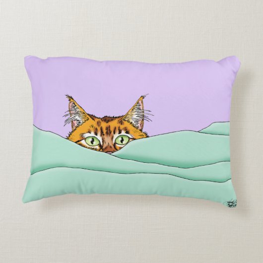 グッドモーニングオレンジおもしろい猫 アクセントクッション (裏面)