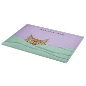 グッドモーニングオレンジおもしろい猫 カッティングボード (角)