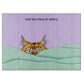 グッドモーニングオレンジおもしろい猫 カッティングボード (正面)