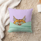 グッドモーニングオレンジおもしろい猫 クッション (ブランケット)