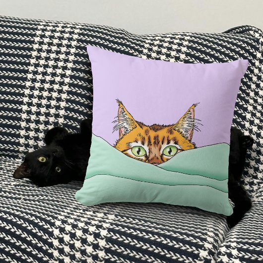 グッドモーニングオレンジおもしろい猫 クッション