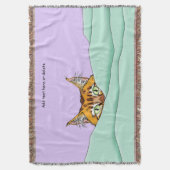 グッドモーニングオレンジおもしろい猫 スローブランケット (正面縦)