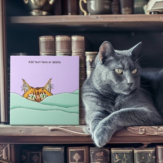 グッドモーニングオレンジおもしろい猫 タイル