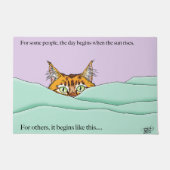 グッドモーニングオレンジおもしろい猫 ドアマット (正面)