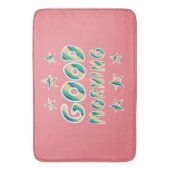 グッドモーニングカラフルとカッコいいおもしろいストライプ バスマット (正面縦)