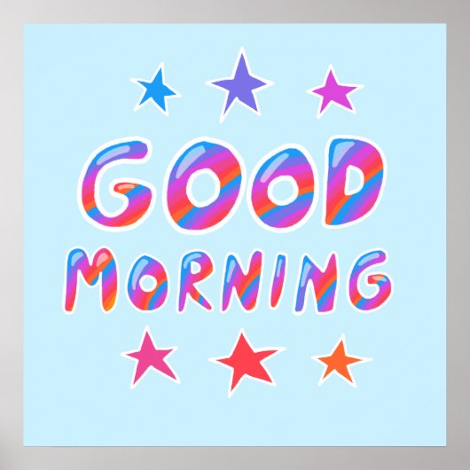 グッドモーニングカラフルとカッコいいおもしろい星 ポスター (正面)