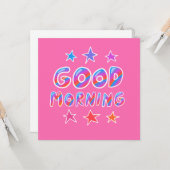 グッドモーニングカラフルカッコいいストライプのカスタム カード (正面/裏面インサイチュ)