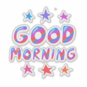 グッドモーニングカワイイカラフル&おもしろい シール (正面)
