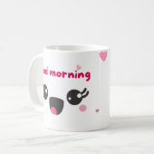 グッドモーニングキュートピンク コーヒーマグカップ (正面左)