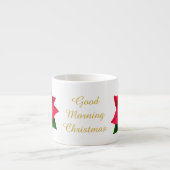 グッドモーニングクリスマスストロングコーヒーポインセチア エスプレッソカップ (正面)