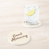 グッドモーニングコースター – ミニマリストベージューキッチン コースター (側面)