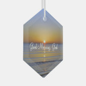グッドモーニングゴッドクリスチャン引用文 ガラスオーナメント (正面右)