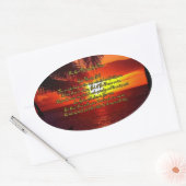 グッドモーニングゴッド祈りの言葉ステッカー 楕円形シール (封筒)