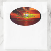 グッドモーニングゴッド祈りの言葉ステッカー 楕円形シール (バッグ)