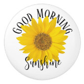 グッドモーニングサンシャインイエローサンフラワー セラミックノブ (正面)